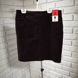 NWT S.C. & Co. Ladies Size 8 Corduroy Pull On Purple Skirt